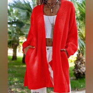 CCK Style Wool-Blend Open Cardigan sz Med
